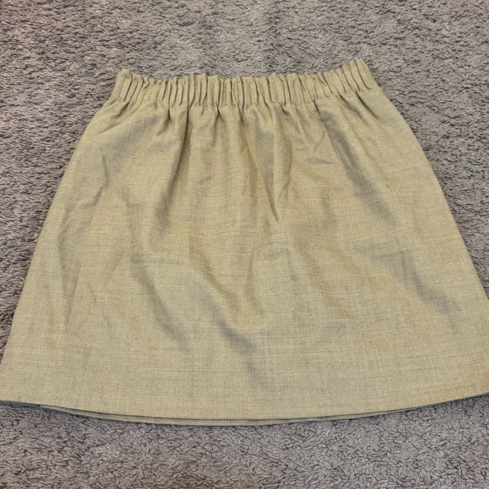 J.Crew Tan Wool Blend Pull On Mini Skirt Camel Elastic Waist Size 4 - Picture 7 of 8